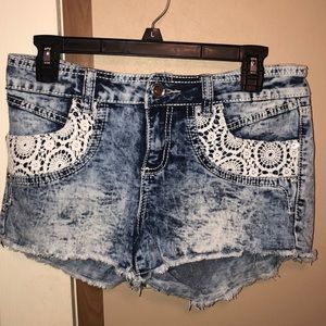 Washed Blue Jean Shorts
